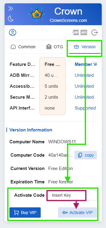 Crown Screens VIP Activation